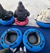 The sturdy sled keeps your clothes from getting wet. [KIM DONG-EUN]