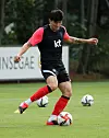 Kim Min-jae trains with the Olympic team at the National Football Center in Paju, Gyeonggi on July 2. [YONHAP]
