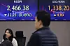 Screens in Hana Bank's trading room in central Seoul show stock and foreign exchange markets open on Wednesday. [YONHAP]
