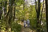 Buddhist monks walk Seonjae Trail that connects Sangwon and Woljeong temples. [BAEK JONG-HYUN]