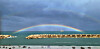 A double rainbow appears over the sea near Tapdong-ro in Jeju City on Tuesday afternoon after rain fell in the area. According to the Korea Meteorological Administration, Jeju Island received 2.6 millimeters (0.1 inches) of rain on the same day. [NEWS1]
