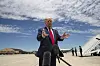 U.S. President Donald Trump speaks with reporters before boarding Air Force One to depart for Washington after visiting the Kennedy Space Center in Florida for the SpaceX launch Saturday. [AP/YONHAP]