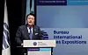President Yoon Suk Yeol gives an English-language speech promoting Busan’s 2030 World Expo bid at the 172nd general assembly of the Bureau International des Expositions in Issy-les-Moulineaux, near Paris, Tuesday. [JOINT PRESS CORPS]