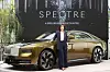 Irene Nikkein, director for the Asia-Pacific region at Rolls-Royce Motor Cars, poses for a photo beside the all-electric Spectre coupe in Gangnam District, southern Seoul, in June. [YONHAP]