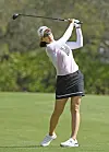 Choi Woon-jung plays a shot on the eighth fairway during the third round of the Gainbridge LPGA golf tournament on Feb.27 in Orlando, Florida. [AP/YONHAP]