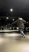 A teacher demonstrating a routine to his students at an advanced hiphop dance class. [SOFIA DEL FONSO]