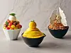 From left, Tomato Bingsu, Mango Bingsu and Coffee Bingsu at InterContinental Seoul COEX Lobby Lounge in Gangnam District, southern Seoul. [GRAND INTERCONTINENTAL SEOUL PARNAS]