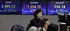 Screens in Hana Bank's trading room in central Seoul show stock markets open on Thursday. [NEWS1]