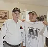 Rami poses next to Lewis Vaughn, who served IN the U.S. Forces in Korea. [RAMI HYUN]