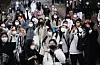 Students leave the Yeongbok Girls’ High School in Suwon, Gyeonggi, Thursday evening after finishing the national College Scholastic Ability Test (CSAT). [YONHAP]