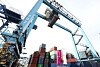 Yard crane No. 207 in Dongwon Pusan Container Terminal in Busan port. [LG U+]
