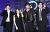From left, actors Bae Hyeon-seong, Han So-hee, Park Seo-jun and Lee Mu-saeng pose for a photo during a press conference held in Yongsan District, central Seoul, on Wednesday for the upcoming second season of Netflix series ″Gyeongseong Creature.″ [NEWS1]