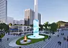 The national flagpole and a brazier called 'inextinguishable flame' to be constructed at Gwanghwamun Square in central Seoul by 2026 in a rendered image provided by the city government on Tuesday. The lower part of the flagpole features a 15-meter-high media facade. [SEOUL METROPOLITAN GOVERNMENT]