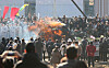 A cremation ceremony for Ven. Jaseung, a former head of the Jogye Order of Korean Buddhism, is held at Yongjusa, a temple in Hwaseong, Gyeonggi, on Sunday. A funeral ceremony attended by thousands of people, including political and religious leaders, was held at the Jogye Temple in central Seoul earlier Sunday. The late monk died after self-immolating at a temple in Gyeonggi last Wednesday. [NEWS1]