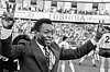Brazilian legend Pele, whos birth name is Edson Arantes do Nascimento, pictured during a friendly match between Italy and Argentina at Hardturm Stadium in Zurich, Switzerland on June 10, 1987. [EPA/YONHAP]
