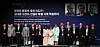 Hong Seok-hyun, Chairman of JoongAng Holdings, fifth from left, and other dignitaries pose at the international academic conference, “The World Leaders of Peace and Solidarity: Kim Dae-jung, Willy Brandt and Nelson Mandela,” held at the Plaza Hotel in downtown Seoul on Tuesday. The conference was held in commemoration of the 100th anniversary of the birth of late Korean president Kim Dae-jung. Chairman Hong, former National Assembly Speaker Moon Hee-sang and former United Nations Secretary General Ban Ki-moon delivered keynote addresses while Cambridge Professor Emeritus of Political Theory John Dunn presented a speech on peace and political leadership.
