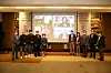 Panel members and guest speakers of the 2021 Culture Communication Forum pose in front of guest speakers who joined via video call on Wednesday. [COREA IMAGE COMMUNICATION INSTITUTE]