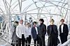BTS stands next to Antony Gormley's installation piece 'New York Clearing' as a part of its contemporary art project 'CONNECT, BTS' earlier this year. [BIG HIT ENTERTAINMENT]