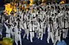 The Korean delegation enters the arena during the opening ceremony of the 19th Asian Games in Hangzhou, China on Saturday. [AP/YONHAP]