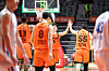 The Goyang Day One Jumpers, then the Goyang Carrot Jumpers, celebrate during a KBL game against Daegu Kogas Pegasus at Goyang Gymnasium in Goyang, Gyeonggi on Jan. 9. [YONHAP]