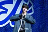 TWS’s Shinyu poses for photos during a showcase held on Nov. 25 at the Blue Square in central Seoul for the release of its single ″Last Bell.″ [DANIELA GONZALEZ PEREZ]