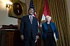 Treasury Secretary Janet Yellen, right, meets with Indonesian Coordinating Minister for Maritime Affairs and Investment Luhut Binsar Pandjaitan on Sept. 16, 2022, at the Treasury Department in Washington. [AP/YONHAP[