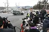 Domestic and foreign media personnel flock outside the army boot camp in Yeoncheon, Gyeonggi, on Tuesday morning, the day Jin of BTS is to enlist. [YONHAP]