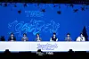 Boy band TWS answers reporters’ questions during a press showcase held on Nov. 25 at the Blue Square in central Seoul. [DANIELA GONZALEZ PEREZ]
