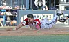 Austin Dean of the LG Twins slides home after hitting an inside-the-park home run against the Doosan Bears at the bottom of the second inning at Jamsil Baseball Stadium in southern Seoul on Sunday. [YONHAP]