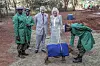 Britain’s King Charles III and Queen Camilla stand by a baby rhino called Raha during a visit to the Sheldrick Elephant Orphanage, on the outskirts of Nairobi, Kenya, Wednesday, Nov. 1, 2023. [Luis Tato, Pool via AP]