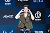 All(H)ours’ Youmin poses for the camera during a press showcase Tuesday at the Ilchi Art Hall in Gangnam District, southern Seoul. [DANIELA GONZALEZ PEREZ]