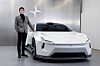 Ham Jong-sung, managing director of Polestar Korea, poses with the Polestar Precept at the Destination Seoul in Hannam-dong, central Seoul, on Tuesday. [POLESTAR KOREA]