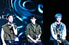 Boy band All(H)ours answers reporters’ questions during a press showcase Tuesday at the Ilchi Art Hall in Gangnam District, southern Seoul. [DANIELA GONZALEZ PEREZ]
