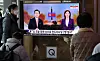 A television in Seoul Station broadcasts a news program on North Korea's ballistic missile launch on Dec. 18, 2022. [NEWS1]