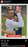 FSV Mainz celebrates Lee Jae-sung's goal scored against FC Augsburg in a 2-1 victory in Augsburg, Germany, on Saturday. [SCREEN CAPTURE]