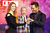 From left, Karen Gillan, Pom Klementieff and Chris Pratt pose for photos during the press conference for 'Guardians of the Galaxy: Volume 3' at the Conrad Seoul in Yeongdeungpo District, western Seoul, on Tuesday. [YONHAP]