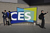 People take pictures in front of a sign during the CES tech show on Jan. 6, in Las Vegas. [AP/YONHAP]