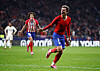 Atletico Madrid's Antoine Griezmann celebrates scoring a goal during a Copa del Rey Round of 16 match against Real Madrid at Metropolitano Stadium in Madrid, Spain on Thursday. [REUTERS/YONHAP]