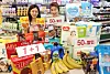 Models pose in front of products that will be on discount at Emart [EMART]