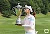 Park Min-ji celebrates her fourth win at the Celltrion Queens Masters Open at the Seo Seoul Country Club in Paju, Gyeonggi, on Sunday. [KLPGA]