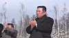 Footage from Pyongyang's state-run Korean Central Television (KCTV) shows North Korea's leader attending a large-scale meeting at Samjiyon in Ryanggang Province, marking the 80th birthday anniversary of his late father Kim Jong-il. [YONHAP]