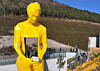 A massive sculpture commemorating the 304 victims of the Sewol ferry that sunk off the island of Byeongpung in Jindo County, South Jeolla, on April 16, 2014, sits on the National Maritime Safety Center building, which opened Thursday. The memorial center took eight years to build and is located 500 meters (0.3 miles) from Paengmok port, where families of the victims waited for the return of the passengers that went down with the ferry. Of the 304 dead and missing, 250 were students on a field trip. [YONHAP]