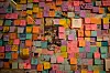 Post-it notes with messages written by fans are stuck on the wall of HyuGa Cafe & Bakery. [BAEK JONG-HYUN]