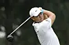 Tom Kim plays his shot from the ninth tee during the second round of the AT&T Byron Nelson at TPC Craig Ranch on May 12 in McKinney, Texas. [GETTY IMAGES]