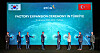 Fourth from left, Korean Ambassador to Turkey Jung Yeon-doo, KT&G CEO Bang Kyung-man and Tire District Governor Vural Karagu pose during KT&G's Turkish factory expansion ceremony held Jan. 16. [KT&G]