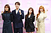 From left, actors Gong Min-jung, Lee Joon-young, Song Ha-yoon and Yoon Bo-mi pose for the camera at the press event for MBC every1's upcoming romantic drama series 'Please Don't Date Him' on Tuesday. [MBC EVERY1]