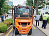 The forklift that caused a fatal accident at Pusan National University in June [YONHAP]