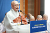 Venerable Jinwoo of the Jogye Order of Korean Buddhism speaks during a New Year's press conference at the Korean Buddhism History and Culture Memorial Hall on Wednesday. [YONHAP]