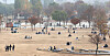 People practice social distancing at Yeouido Hangang Park near the Han River on Sunday amid looming fears of Level 1.5 social distancing restrictions being imposed. [YONHAP]