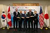 Cho Koo-rae, center, South Korea's vice minister for strategy intelligence, poses with officials of the United States, Canada and Japan, at the Korean Peninsula Symposium in Ottawa, Canada, on Oct. 23. [MINISTRY OF FOREIGN AFFAIRS]